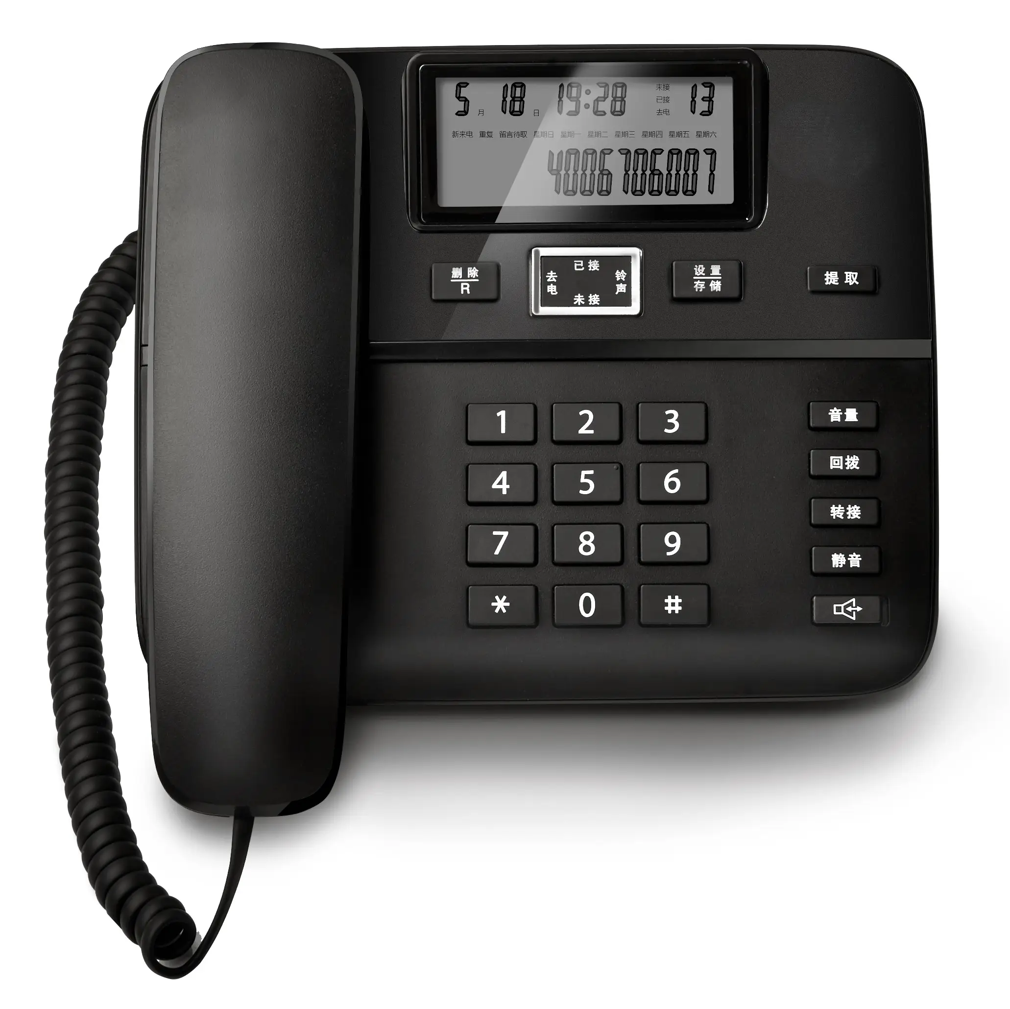 Fábrica de teléfonos QX206 Teléfono con cable Teléfono de identificación de llamadas Teléfono de casa