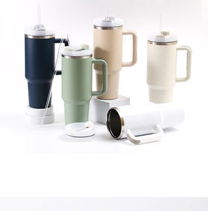 2024 Custom Modern Eco-Friendly 15 Colors Vacuum <b>Insulated</b> Stainless Steel 40 oz Tumbler Cup Handle <b>Straw</b> Adventure - Product Image 1