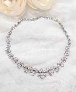 VVS1 Multi Shape Moissanite 925 <b>Silver</b> Gold Plated <b>Choker</b> Necklace Royal Saga Design Elegant Wedding Party Jewelry Gift Style - Product Image 1