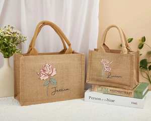 Eco-Friendly Custom Printed Jute Tote <b>Bags</b> Wholesale Promotional <b>Gift</b> Shopping <b>Bags</b> Adjustable Sizes for Outdoor - Product Image 1