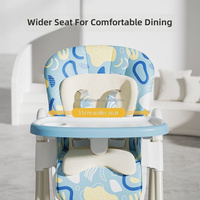 Chaise haute pliable pour tout-petits Vsuch, gain de place, siège inclinable mobile pour repas avec panier de rangement pour les repas quotidiens du bébé