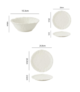 Juego de Vajilla de Porcelana Blanca con Utensilios, Vajilla Moderna de Porcelana, Apta para Lavavajillas, con Esmalte Reactivo - Product Image 2