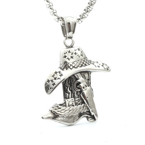 yunnique Cowboy Hat And <b>Boot</b> Pendant Necklace Tibetan Silver Unisex Fashion Gift Jewelry - Product Image 1