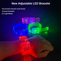 Bracelets lumineux LED pour fêtes, contrôle du son portable, bracelet LED lumineux pour activités nocturnes, bracelet lumineux pour poignet