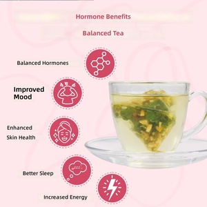 <span class=keywords><strong>Tisane</strong></span> Équilibre Hormonal Féminin Framboise, Feuilles de Sureau, Menthe, Gingembre Infusion Froide Prête à Prendre Qualité Supérieure 10 Petits Sachets Utérus - Product Image 4