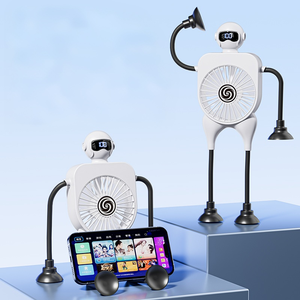 Nuevo Mini Ventilador Robótico Multifunción con Ventosa, Pantalla Digital Inteligente, Ventilador de Escritorio USB con Diseño de Dibujos Animados - Product Image 1