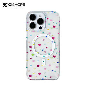 Custodia Trasparente <span class=keywords><strong>con</strong></span> Stampa Cuori e Stelle Colorati per iPhone, <span class=keywords><strong>Cover</strong></span> Protettiva Antiurto Magnetica <span class=keywords><strong>con</strong></span> Design a Pois <span class=keywords><strong>Arcobaleno</strong></span> - Product Image 2