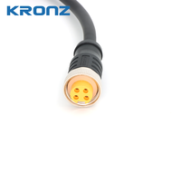 Câble pré-assemblé KRONZ 7/8 pouce avec connecteur mâle 5 broches A-Code, droit, en PVC noir, non blindé