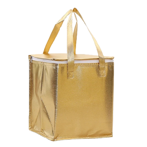 Gold Insulated Thermal Cooler Foldable Ice Pack Portable Nonwoven Lunch Bag Picnic Pizza Delivery Cake Carrier Moisture Proof - Product Image 1