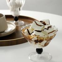 Jolie tasse en verre transparent rayée, vaisselle personnalisée pour la maison, idéale pour la crème glacée, le café, le jus, la bière, le lait, le thé