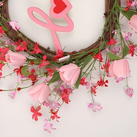 Guirlande de tulipes artificielles roses pour la Saint-Valentin, décoration à suspendre à la porte
