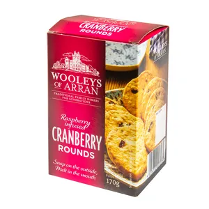 Baked goods Wooleys Cranberry Rounds cranberry flavoured oat based grain snacks 170g x 12 packs UK wholesale food biscuits