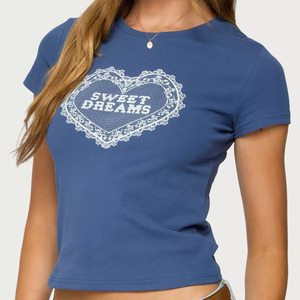 Maßgeschneiderte Großhandels-T-Shirts für Mädchen, Weiß, Kurz Geschnitten, Bulk, Siebdruck, Baumwolle 180 g/m², Eng Anliegendes Crop <span class=keywords><strong>Top</strong></span>, T-Shirts für Damen - Product Image 2