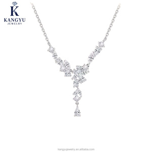 热销 18K 金实验室培育钻石项链 D 色 IGI 认证填充钻石，适合订婚和婚礼 - Product Image 1