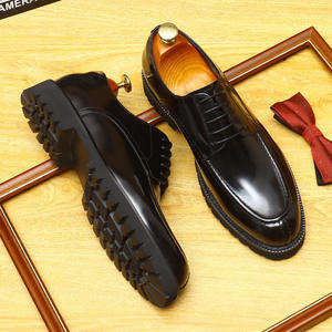 Zapatos de vestir de cuero de nuevo estilo para hombres: zapatos formales de negocios con cordones de punta estrecha de cuero genuino de alta calidad - Product Image 3