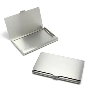 Wholesale Blank New Metal Business Credit Card Name Id Card Case For Women Men Gifts Brushed Stainless Steel Name Card Holder