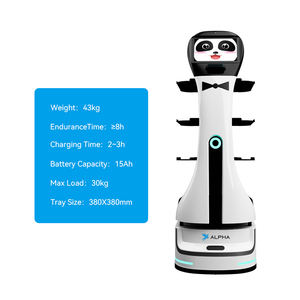 <span class=keywords><strong>Robot</strong></span> de service alimentaire interactif, hybride intelligent de salutation et de livraison avec écran publicitaire pour café, boulangerie et hall d'exposition - Product Image 6