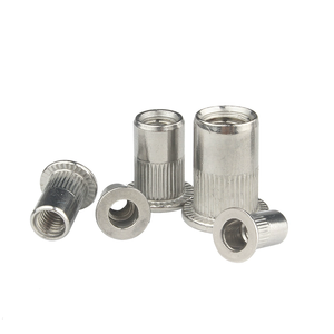 Tuercas remachables ciegas de acero inoxidable M4 M10, insertos roscados de cabeza plana moleteada estándar de 4 mm, tuercas remachables - Product Image 1