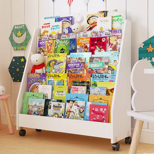 Librería Moderna Convertible <span class=keywords><strong>de</strong></span> Madera HiKUYA con Ruedas para Sala <span class=keywords><strong>de</strong></span> Estar, Dormitorio, Escuela y Librerías - Product Image 4