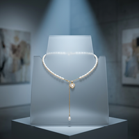 Collier ras du cou en perles d'eau douce Edison de qualité AAAA, forme de riz classique, chaîne à motif floral bohème, idéal pour les voyages et les festivals