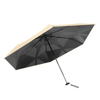 Parapluie pliant en quatre sections avec mémoire de forme, protection solaire en caoutchouc noir, impression par transfert, vente en gros