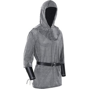 Disfraz de Caballero Medieval para Hombre, Túnica de Poliéster con Imitación de Cota de Malla, Brazalete, Cinturón, Kit de Cosplay Vikingo, Renegado, Templario, Cruzado - Product Image 2