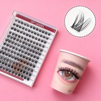 Cils en grappe en fibre de soie PBT de luxe en gros - Cils artificiels super doux et très brillants qui imitent les cheveux naturels.