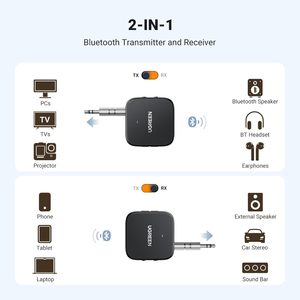 <span class=keywords><strong>UGREEN</strong></span>-Transmisor y receptor <span class=keywords><strong>Bluetooth</strong></span> 5,2, adaptador inalámbrico de doble par para Airpods, auriculares, altavoces, TV, PC, MP3, gimnasio - Product Image 2
