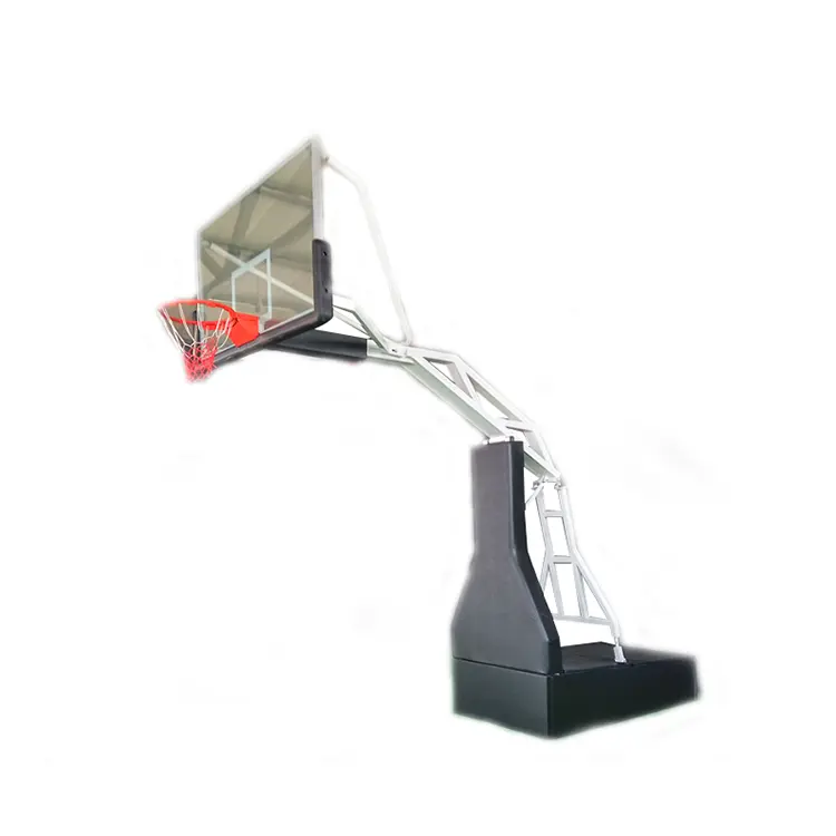 Tinggi Dapat Disesuaikan Basket Hoop Di Tanah Berdiri Grosir Luar Ruangan Sistem Portabel Bergerak