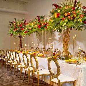 Chaises de réception de <span class=keywords><strong>mariage</strong></span> en acier inoxydable Chiavari, style moderne doré, pour événements en plein air - Product Image 6