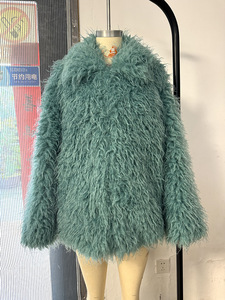 Giacca in Pelliccia Sintetica Gialla Autunno Inverno per Ragazze, <span class=keywords><strong>Cappotto</strong></span> in Finta Pelliccia Marrone Spesso e Caldo di Lusso per Donne - Product Image 5