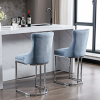 Tabourets de bar modernes en velours, style ferme, rembourrés en soie, pour îlot de cuisine, bar à domicile, hôtels et salle de bain