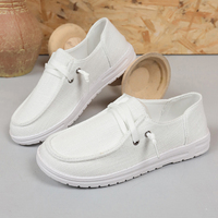Chaussures plates décontractées pour femmes en tissu tissé, sans lacets, mocassins, vert, rose, blanc