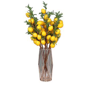 Flor Artificial de limón para decoración del hogar, arreglo de plantas de Año Nuevo, fruta realista, 5 cabezas, rama de hoja de limón, <span class=keywords><strong>Photostudio</strong></span> - Product Image 1