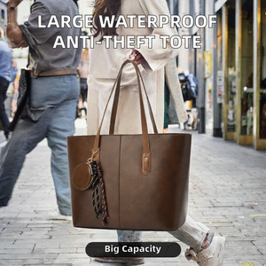Custom Large Capacity PU <b>Zipper</b> <b>Waterproof</b> Anti-Theft Spring Autumn Summer Winter Fashion Classic Trendy Chains <b>Tote</b> <b>Bag</b> Women - Product Image 2