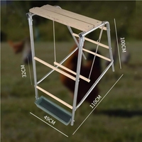 Parc de jeu personnalisé pour poulailler avec perchoir surélevé en métal et bois, aire de jeux pour poulets, perchoir d'entraînement pour oiseaux, pour poulets et dindes