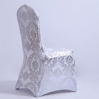 Housse de chaise moderne de luxe à motif floral, couleur unie, en Spandex/Polyester, durable, lavable, design mi-dossier, pour mariage