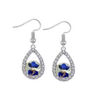 Meilleure Vente Boucles d'oreilles ZPB Zeta Phi Beta Goutte d'eau Strass Lettre Grecque Sororité Accessoire Bijoux DIY Personnalisé Vente en Gros