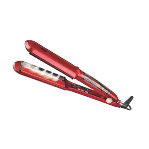 White and Red 360 Degree Swivel Indicator Light and Curler LED Display Hair Straightener 2 in 1 Electric Aluminum DSP 80W 10242