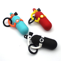 Porte-clés mini-bouteille de plongée, pendentif mignon en silicone 3D en forme de cylindre de plongée, accessoires portables pour cadeau de plongeur