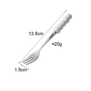 2-teiliges Besteckset mit Keramikgriff, Goldbesteck im Luxus-Stil, Marmor-Keramikgriff, Weißes Besteck - Product Image 5