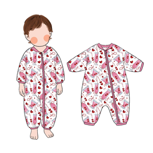Combinaison bébé en bambou simple et élégante, à la mode et de haute qualité, avec fermeture éclair bidirectionnelle pour enfants - Product Image 4