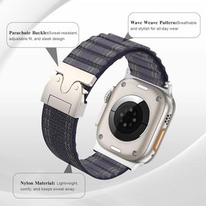 New Có Thể Điều Chỉnh Nylon Dệt Vòng Ban Nhạc Đồng Hồ Cho Nam Giới Phụ Nữ Tương Thích Cho Apple Đồng Hồ 2 Dù Khóa Vải IWatch Ban Nhạc Đồng Hồ - Product Image 6