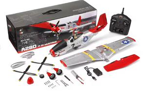 Nuevo Avión <span class=keywords><strong>RC</strong></span> WLtoys XK A280, Simulador de Caza <span class=keywords><strong>P51</strong></span>, 2.4G, Modo 3D6G, con Luz de Búsqueda LED, Juguete para Niños y Adultos - Product Image 4
