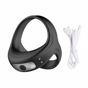 Nouvellement mâle vibrant médical Silicone USB charge magnétique Triple anneau de retard pénien IPX7 étanche éjaculation adulte - Product Image 1