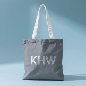 Sac fourre-tout en coton réutilisable à la mode simple fermeture à glissière sac fourre-tout d'impression de transfert de chaleur Durable pour le voyage - Product Image 3