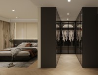 Armario de Dormitorio de Lujo Modular Moderno de Madera, Armario Empotrado Personalizado con Cajones para Ropa