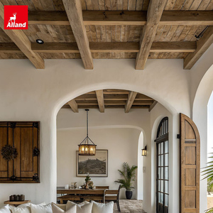 Allandgroup Poutres de plafond creuses rustiques en bois naturel, placage de bois massif imitation chêne traditionnel brut scié, en contreplaqué, économiques - Product Image 1
