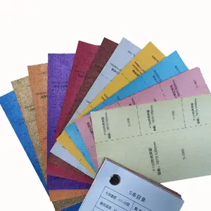 Papier cerise en lin texturé, vente en gros, perles scintillantes, gaufrage coloré, pour emballage en boîte, 500 pièces