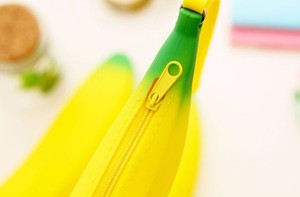 Dual <b>Coin</b> Purse Key Wallet School Pencil Bag Promotional Gift Stationery Novelty Yellow Banana Silicone Pencil <b>Case</b> for Girls - Product Image 3